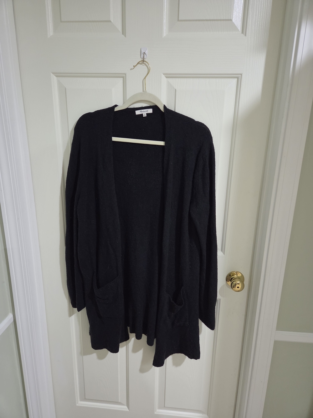 Madewell Black Open-Front Pocket Cardigan
